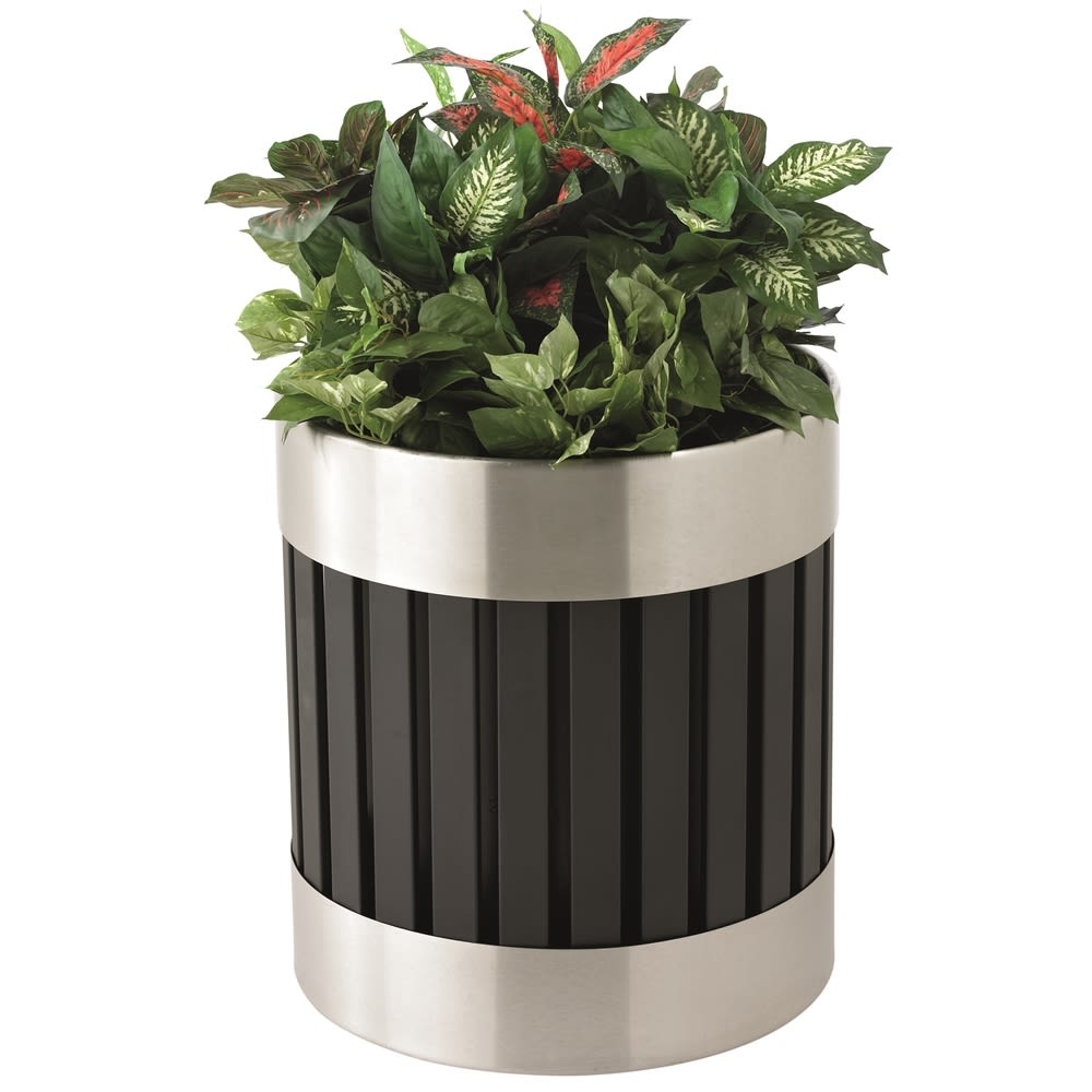 Commercial Zone® ArchTec Series Riverview Planter, 19" x14", Stainless Steel/Black